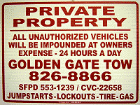 Private property towing San Francisco